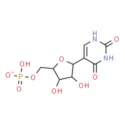 ChemSpider 2D Image | 1,4-Anhydro-1-(2,4-dioxo-1,2,3,4-tetrahydro-5-pyrimidinyl)-5-O-(hydroxyphosphinato)pentitol | C9H12N2O9P