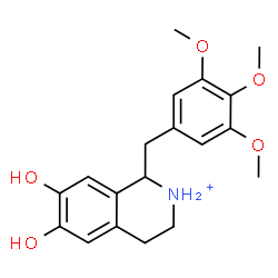ChemSpider 2D Image | 6,7-Dihydroxy-1-(3,4,5-trimethoxybenzyl)-1,2,3,4-tetrahydroisoquinolinium | C19H24NO5