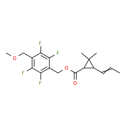 ChemSpider 2D Image | 2,3,5,6-Tetrafluoro-4-(methoxymethyl)benzyl 2,2-dimethyl-3-(1-propen-1-yl)cyclopropanecarboxylate | C18H20F4O3