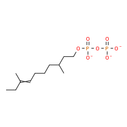ChemSpider 2D Image | Diphosphoric acid, mono(3,8-dimethyl-7-decen-1-yl) ester, ion(3-) | C12H23O7P2