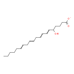 ChemSpider 2D Image | 5-Hydroxy-6,8,11,14-icosatetraenoate | C20H31O3