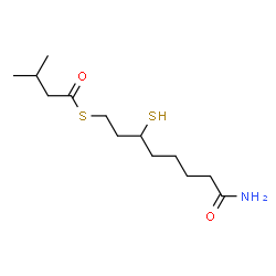 ChemSpider 2D Image | S-(8-Amino-8-oxo-3-sulfanyloctyl) 3-methylbutanethioate | C13H25NO2S2