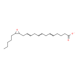 ChemSpider 2D Image | 13-(3-Pentyl-2-oxiranyl)-5,8,11-tridecatrienoatato | C20H31O3