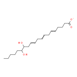 ChemSpider 2D Image | 14,15-Dihydroxy-5,8,11-icosatrienoate | C20H33O4
