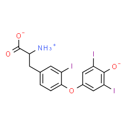 ChemSpider 2D Image | 2-Ammonio-3-[4-(3,5-diiodo-4-oxidophenoxy)-3-iodophenyl]propanoate | C15H11I3NO4