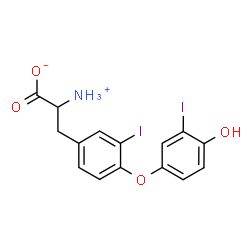 ChemSpider 2D Image | 2-Ammonio-3-[4-(4-hydroxy-3-iodophenoxy)-3-iodophenyl]propanoate | C15H13I2NO4