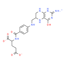 ChemSpider 2D Image | 2-[(4-{[(2-Ammonio-4-oxo-1,4,5,6,7,8-hexahydro-6-pteridinyl)methyl]amino}benzoyl)amino]pentanedioate | C19H22N7O6