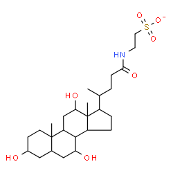 ChemSpider 2D Image | 2-[(3,7,12-Trihydroxy-24-oxocholan-24-yl)amino]ethanesulfonate | C26H44NO7S