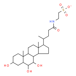 ChemSpider 2D Image | 2-[(3,6,7-Trihydroxy-24-oxocholan-24-yl)amino]ethanesulfonate | C26H44NO7S