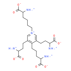 ChemSpider 2D Image | 2-Ammonio-6-[4-(4-ammonio-4-carboxylatobutyl)-3,5-bis(3-ammonio-3-carboxylatopropyl)-1-pyridiniumyl]hexanoate | C24H40N5O8