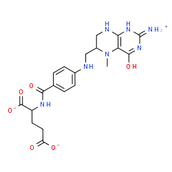 ChemSpider 2D Image | 2-[(4-{[(2-Ammonio-5-methyl-4-oxo-1,4,5,6,7,8-hexahydro-6-pteridinyl)methyl]amino}benzoyl)amino]pentanedioate | C20H24N7O6
