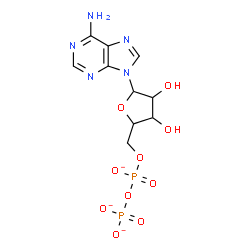 ChemSpider 2D Image | 9-{5-O-[(Phosphonatooxy)phosphinato]pentofuranosyl}-9H-purin-6-amine | C10H12N5O10P2