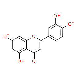 ChemSpider 2D Image | 5-Hydroxy-2-(3-hydroxy-4-oxidophenyl)-4-oxo-4H-chromen-7-olate | C15H8O6