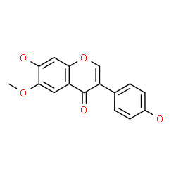 ChemSpider 2D Image | 6-Methoxy-3-(4-oxidophenyl)-4-oxo-4H-chromen-7-olate | C16H10O5