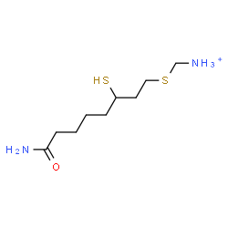 ChemSpider 2D Image | [(8-Amino-8-oxo-3-sulfanyloctyl)sulfanyl]methanaminium | C9H21N2OS2