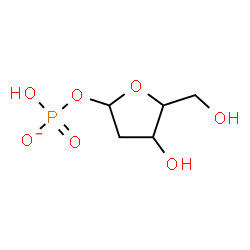 ChemSpider 2D Image | 2-Deoxy-1-O-(hydroxyphosphinato)pentofuranose | C5H10O7P