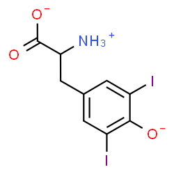 ChemSpider 2D Image | 2-Ammonio-3-(3,5-diiodo-4-oxidophenyl)propanoate | C9H8I2NO3