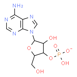 ChemSpider 2D Image | 9-[3-O-(Hydroxyphosphinato)pentofuranosyl]-9H-purin-6-amine | C10H13N5O7P