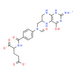 ChemSpider 2D Image | 2-[(4-{[(2-Ammonio-4-oxo-1,4,5,6,7,8-hexahydro-6-pteridinyl)methyl](formyl)amino}benzoyl)amino]pentanedioate | C20H22N7O7