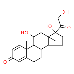 ChemSpider 2D Image | 11,17,21-Trihydroxypregna-1,4-diene-3,20-dione | C21H28O5
