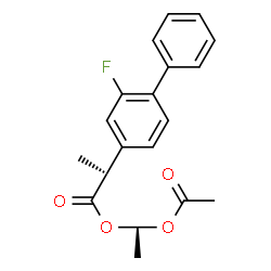 ChemSpider 2D Image | 1-Acetoxyethyl 2-(2-fluoro-4-biphenylyl)propanoate | C19H19FO4