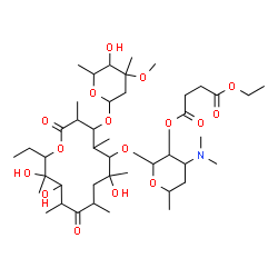 ChemSpider 2D Image | 4-(Dimethylamino)-2-({14-ethyl-7,12,13-trihydroxy-4-[(5-hydroxy-4-methoxy-4,6-dimethyltetrahydro-2H-pyran-2-yl)oxy]-3,5,7,9,11,13-hexamethyl-2,10-dioxooxacyclotetradecan-6-yl}oxy)-6-methyltetrahydro-2
H-pyran-3-yl ethyl succinate | C43H75NO16