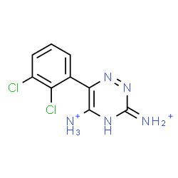 ChemSpider 2D Image | 6-(2,3-Dichlorophenyl)-1,2,4-triazine-3,5-diaminium | C9H9Cl2N5