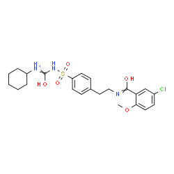 ChemSpider 2D Image | N-{[(4-{2-[(5-Chloro-2-methoxybenzoyl)amino]ethyl}phenyl)sulfonyl]carbamoyl}cyclohexanaminium | C23H29ClN3O5S