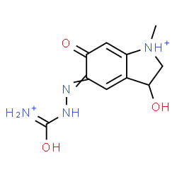 ChemSpider 2D Image | 5-[(Ammoniocarbonyl)hydrazono]-3-hydroxy-1-methyl-6-oxo-2,3,5,6-tetrahydro-1H-indolium | C10H14N4O3