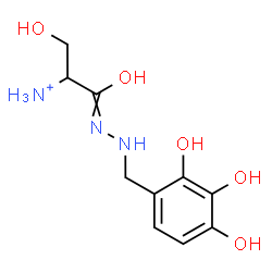 ChemSpider 2D Image | 3-Hydroxy-1-oxo-1-[2-(2,3,4-trihydroxybenzyl)hydrazino]-2-propanaminium | C10H16N3O5