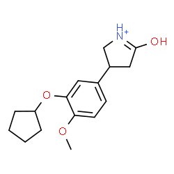 ChemSpider 2D Image | 4-[3-(Cyclopentyloxy)-4-methoxyphenyl]-2-oxopyrrolidinium | C16H22NO3