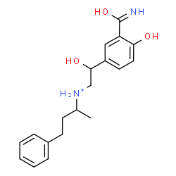 ChemSpider 2D Image | N-[2-(3-Carbamoyl-4-hydroxyphenyl)-2-hydroxyethyl]-4-phenyl-2-butanaminium | C19H25N2O3