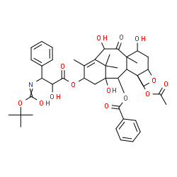 ChemSpider 2D Image | 4-Acetoxy-1,7,10-trihydroxy-13-{[2-hydroxy-3-({[(2-methyl-2-propanyl)oxy]carbonyl}amino)-3-phenylpropanoyl]oxy}-9-oxo-5,20-epoxytax-11-en-2-yl benzoate | C43H53NO14
