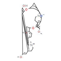 ChemSpider 2D Image | 7',12'-Dihydroxy-6,6'-dimethoxy-2,2',2'-trimethyltubocuraran-2,2'-diium | C37H42N2O6