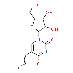 ChemSpider 2D Image | 5-(2-Bromovinyl)-1-pentofuranosyl-2,4(1H,3H)-pyrimidinedione | C11H13BrN2O6