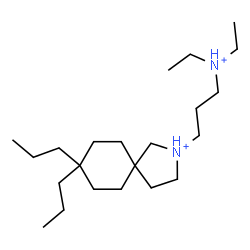 ChemSpider 2D Image | 2-[3-(Diethylammonio)propyl]-8,8-dipropyl-2-azoniaspiro[4.5]decane | C22H46N2
