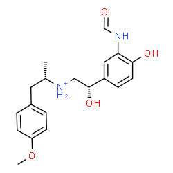 ChemSpider 2D Image | (2S)-N-[(2S)-2-(3-Formamido-4-hydroxyphenyl)-2-hydroxyethyl]-1-(4-methoxyphenyl)-2-propanaminium | C19H25N2O4
