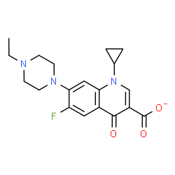 ChemSpider 2D Image | 1-Cyclopropyl-7-(4-ethyl-1-piperazinyl)-6-fluoro-4-oxo-1,4-dihydro-3-quinolinecarboxylate | C19H21FN3O3