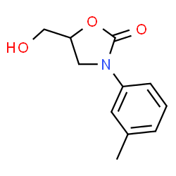 ChemSpider 2D Image | 5-(Hydroxymethyl)-3-(3-methylphenyl)-1,3-oxazolidin-2-one | C11H13NO3