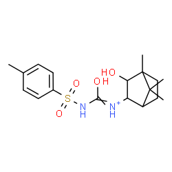 ChemSpider 2D Image | 3-Hydroxy-4,7,7-trimethyl-N-{[(4-methylphenyl)sulfonyl]carbamoyl}bicyclo[2.2.1]heptan-2-aminium | C18H27N2O4S