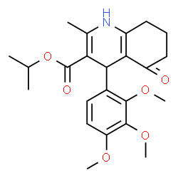 ChemSpider 2D Image | Isopropyl 2-methyl-5-oxo-4-(2,3,4-trimethoxyphenyl)-1,4,5,6,7,8-hexahydro-3-quinolinecarboxylate | C23H29NO6