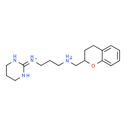 ChemSpider 2D Image | N-(3,4-Dihydro-2H-chromen-2-ylmethyl)-N'-(1,4,5,6-tetrahydro-2-pyrimidinyl)-1,3-propanediaminium | C17H28N4O