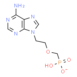 ChemSpider 2D Image | Hydrogen {[2-(6-amino-9H-purin-9-yl)ethoxy]methyl}phosphonate | C8H11N5O4P