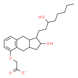 ChemSpider 2D Image | {[2-Hydroxy-1-(3-hydroxyoctyl)-2,3,3a,4,9,9a-hexahydro-1H-cyclopenta[b]naphthalen-5-yl]oxy}acetate | C23H33O5