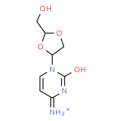 ChemSpider 2D Image | 1-[2-(Hydroxymethyl)-1,3-dioxolan-4-yl]-2-oxo-1,2-dihydro-4-pyrimidinaminium | C8H12N3O4
