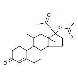 ChemSpider 2D Image | 11-Methyl-3,20-dioxo-19-norpregn-4-en-17-yl acetate | C23H32O4