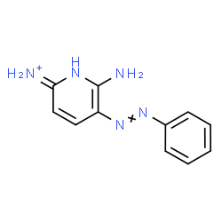 ChemSpider 2D Image | 6-Amino-5-(phenyldiazenyl)-2-pyridinaminium | C11H12N5