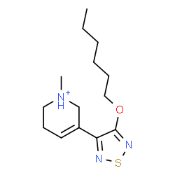 ChemSpider 2D Image | 5-[4-(Hexyloxy)-1,2,5-thiadiazol-3-yl]-1-methyl-1,2,3,6-tetrahydropyridinium | C14H24N3OS