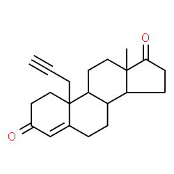 ChemSpider 2D Image | 13-Methyl-10-(2-propyn-1-yl)-7,8,9,10,11,12,13,14,15,16-decahydro-1H-cyclopenta[a]phenanthrene-3,17(2H,6H)-dione | C21H26O2