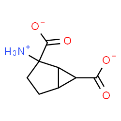 ChemSpider 2D Image | 2-Ammoniobicyclo[3.1.0]hexane-2,6-dicarboxylate | C8H10NO4